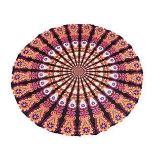 Round Mandala Outdoor Mat 142cm/4'8" for Beach, Travel or Camping
