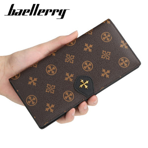 Designer Leather Long Wallet with Credit Card Organizer by BAELLERRY