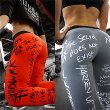 Load image into Gallery viewer, QICKITOUT  Women&#39;s Workout Fitness Active Wear Leggings in Handwritten Print
