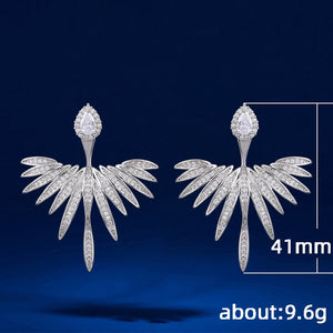 MOONSO  "Wings of Angels" Sterling Silver & Cubic Zirconia Dangle Earrings