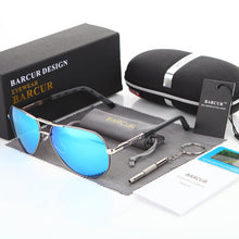 Load image into Gallery viewer, BARCUR   Designer Polarized Mirrored Men&#39;s Sunglasses with Aluminum Magnesium Frame
