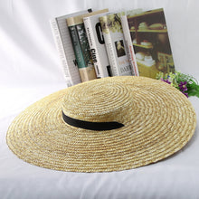 Load image into Gallery viewer, GEMVIE   Large Brim Straw Summer Hat for Women with Ribbon Bow Tie
