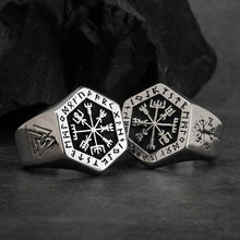 Load image into Gallery viewer, ODIN  Classic Viking Compass Rune Ring for Men
