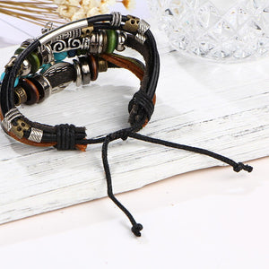 CHENFAN Vintage Leather Beaded Bracelet for Women-Multiple Styles to Choose