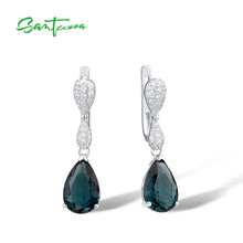 Load image into Gallery viewer, SANTUZZA Women&#39;s Sterling Silver Magic Green Crystal Drop Jewelry Set
