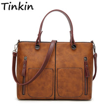 Load image into Gallery viewer, TINKIN Vintage  Women Shoulder Bag Female Causal Totes for Daily Shopping All-Purpose High Quality Dames Handbag
