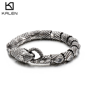 KALEN Punk Style Totem Stainless Steel Bracelet Dragon or Snake