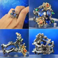 Load image into Gallery viewer, DREAMCARNIVAL1989   Women&#39;s Neo-Gothic Inspired Gem Infinity Ring
