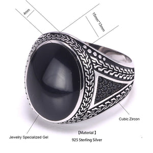 GQTORCH Retro Turkish Ring for Men made of S925 Silver