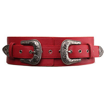 Load image into Gallery viewer, BAO XIU  Classic Style Double Aigo Silver Buckled Leather Belt
