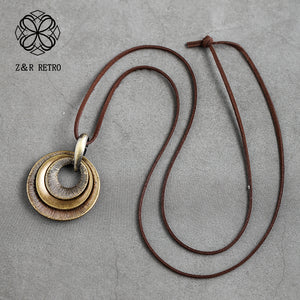 Z&R RETRO   Bohemian Style Clam Shell Pendant Necklace