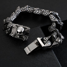 Load image into Gallery viewer, FONGTEN Men&#39;s Gothic Style Stainless Steel Skull Link Bracelet
