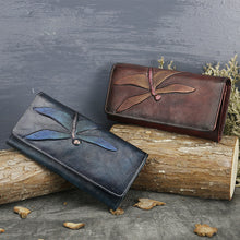 Load image into Gallery viewer, BAOERSEN  Trendy Women&#39;s Genuine Leather Dragonfly Pattern Clutch Wallet
