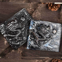 Load image into Gallery viewer, BAOERSEN  Genuine Leather Chinese Style Dragon Pattern Wallet Card Holder
