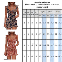 Load image into Gallery viewer, Flirty Ruffle Trimmed Floral Print Bohemian Style Summer/Beach Short Dress
