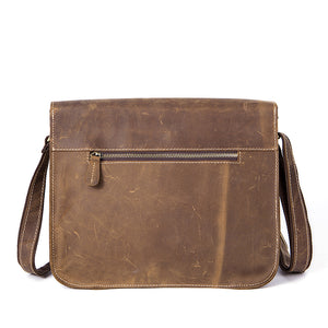 WESTAL Men's Genuine Leather Crazy Horse Shoulder Messenger Bag Laptop Bag, Briefcase