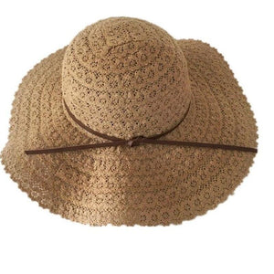 Fold-able Large Brim Straw Summer Beach Hat for Women