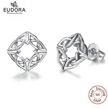 Load image into Gallery viewer, EUDORA Vintage Sterling Silver Celtic Knot Flower Earrings for Women
