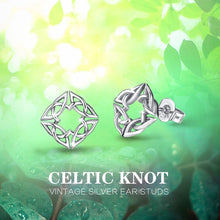 Load image into Gallery viewer, EUDORA Vintage Sterling Silver Celtic Knot Flower Earrings for Women
