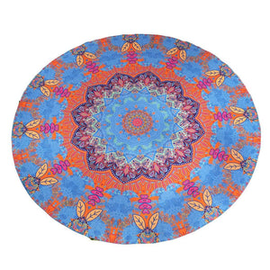 Round Mandala Outdoor Mat 142cm/4'8" for Beach, Travel or Camping