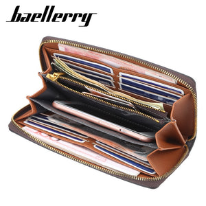 Designer Leather Long Wallet Credit Card Organizer by BAELLERRY