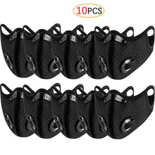 Load image into Gallery viewer, 10 Ct Pack - High Quality Reusable Face Mask (Black Color Only) with Activated Carbon Filter
