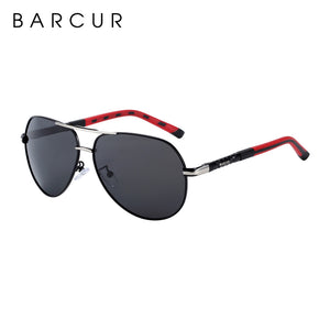 BARCUR   Designer Polarized Mirrored Men's Sunglasses with Aluminum Magnesium Frame