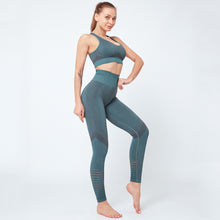 Load image into Gallery viewer, Women&#39;s Fitness Yoga Push-up Top &amp; Bottom Set with  Compression Leggings
