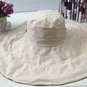 Floral Printed Reversable Large Floppy Brim Summer Sun Hat for Women