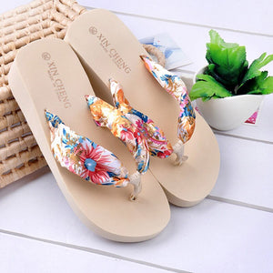 XIN CHENG   Floral Beach Style Wedge Sandals for Women - Variety Colors