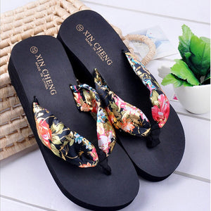 XIN CHENG   Floral Beach Style Wedge Sandals for Women - Variety Colors