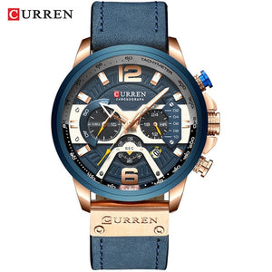 CURREN Military Style Water Resistant Sports Watch Chronograph & Full Calendar with Box