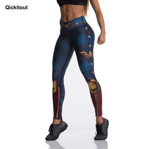 QICKITOUT  Women's Wonder Woman Print Athletic Active Wear Leggings