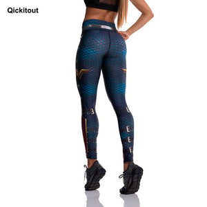 QICKITOUT  Women's Wonder Woman Print Athletic Active Wear Leggings