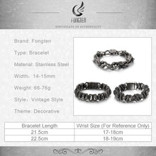 Load image into Gallery viewer, FONGTEN  Retro Style Punk Stainless Steel Bracelet for Men
