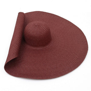 GEMVIE  Over-sized Straw Wide Brim Summer Beach Hat for Women