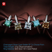 Load image into Gallery viewer, GIGAJEWE  1.2CT Princess Cut VVS1 Clarity Moissanite Diamond &amp; White Gold Engagement/Wedding Ring
