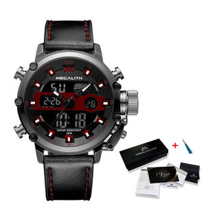 MEGALITH Multi-function Waterproof Sports Watch for Men with Luminous Dual Display