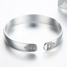 Load image into Gallery viewer, Lotus Sutra Sterling Silver Tibetan Cuff Bracelet for Women
