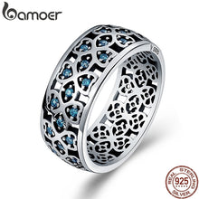 Load image into Gallery viewer, BAMOER Sterling Silver Blue Clover Design Ring for Women
