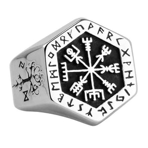 ODIN  Classic Viking Compass Rune Ring for Men