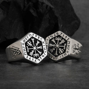 ODIN  Classic Viking Compass Rune Ring for Men