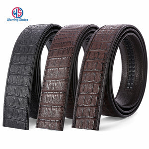 Crocodile Pattern Genuine Leather Automatic Belt without Buckle
