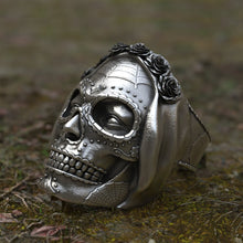 Load image into Gallery viewer, EYHIMD Goth Santa Muerte Stainless Steel Men&#39;s Skull Ring
