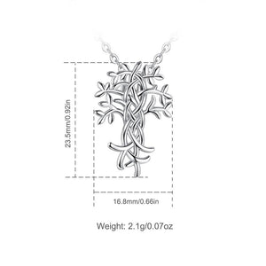 EUDORA Sterling Silver Celtic Knot Tree Of Life Pendant Necklace for Women