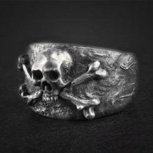 Load image into Gallery viewer, EYHIMD Gothic Biker Skull Crossbones Pirate Ring for Men
