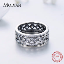 Load image into Gallery viewer, MODIAN Classic Victorian Sterling Silver Lattice Design Ring for Women
