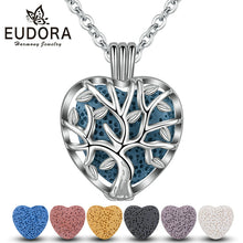Load image into Gallery viewer, EUDORA  Celtic Tree of Life Heart &amp; Volcanic Stone Pendant Necklace
