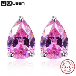 JQUEEN  Sterling Silver & Pink Topaz Necklace and Earring Jewelry Set