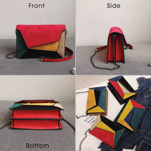 HERALD FASHIION   Trendy Patchwork Suede Leather Handbag